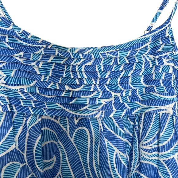 J McLaughlin Paris Linen Maxi Dress Geti Swirl Blue White Aqua Size S NEW - Picture 7 of 14